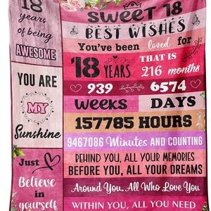 Girls blanket gift for 18th birthday (50x60)